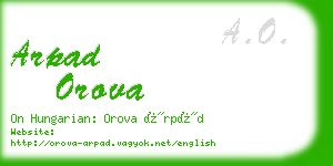 arpad orova business card